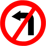 left turn prohibited sign- Driving licence in Gujarat, India