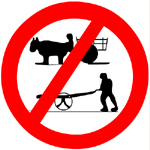 bullock carts and hand carts prohibited sign- Driving licence in Gujarat, India